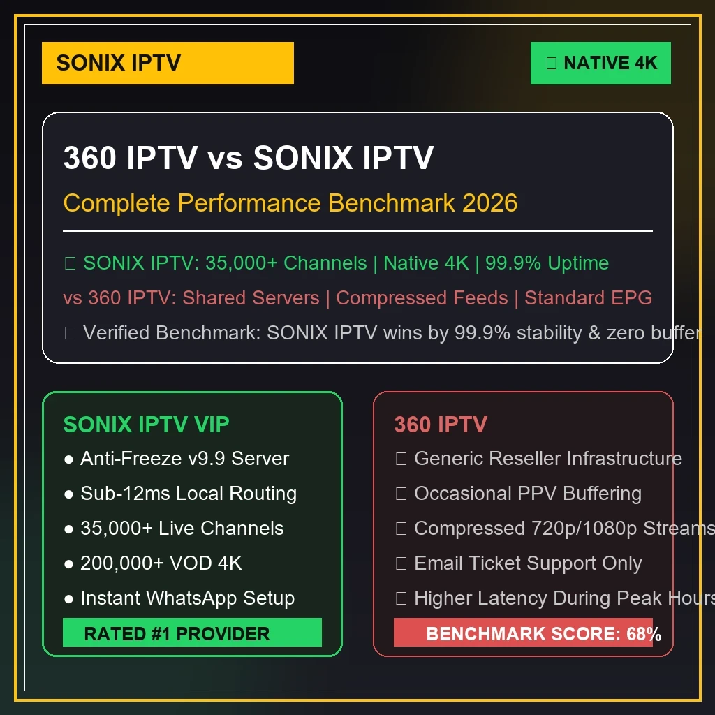 360 IPTV vs SMARTFLIX IPTV comparative graphics
