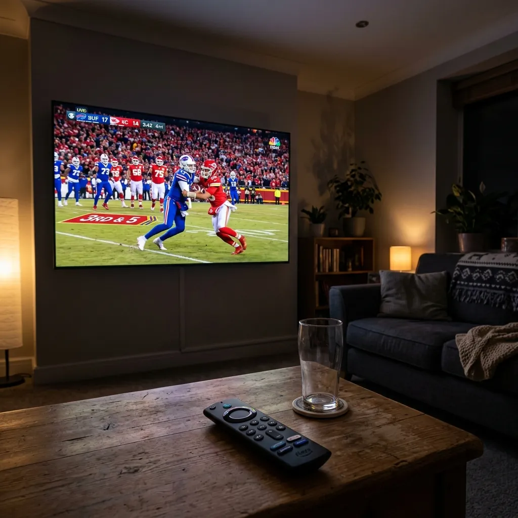 Sports bar setup showing multiple screens streaming basketball and soccer games