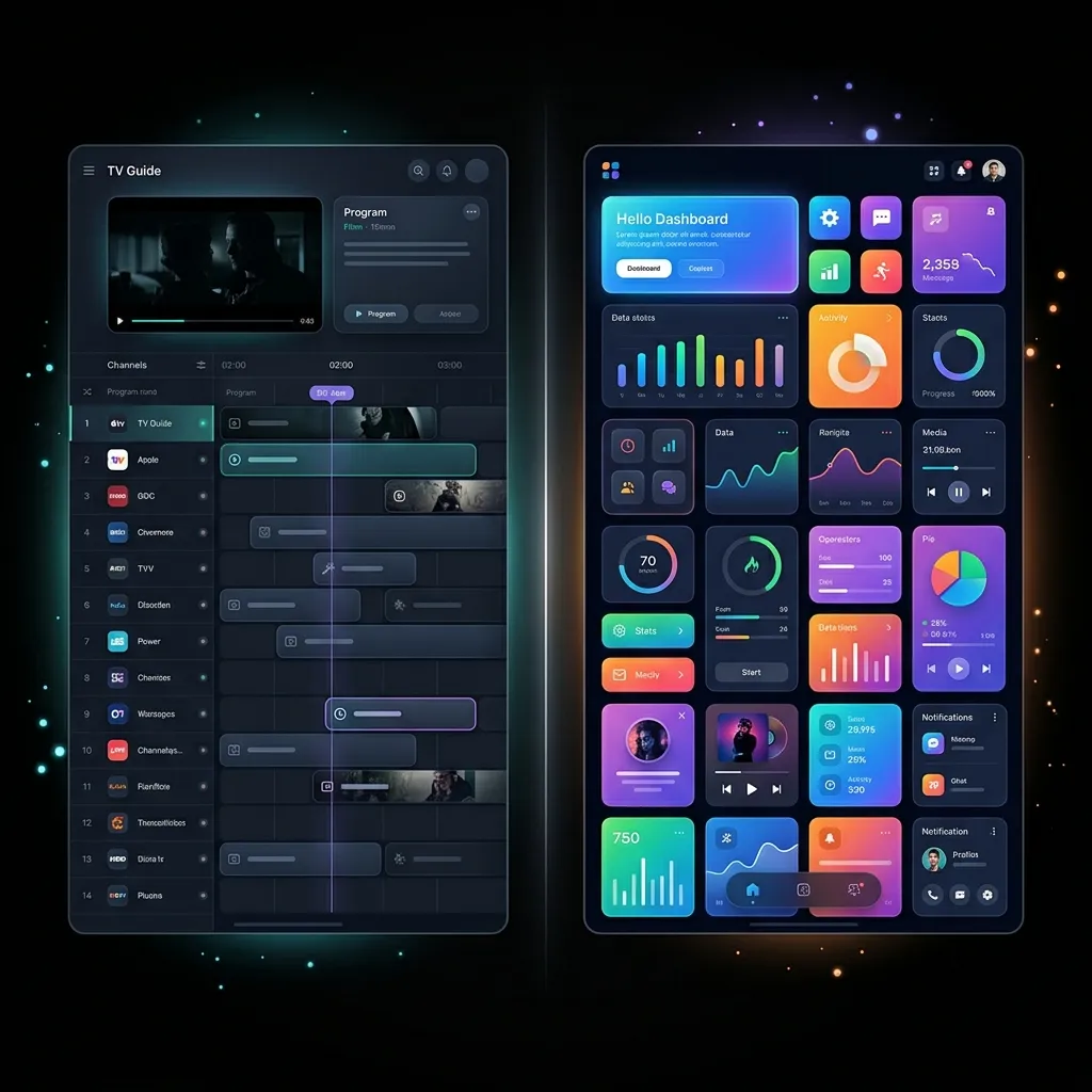 Smarters Pro dashboard interface with categories selection